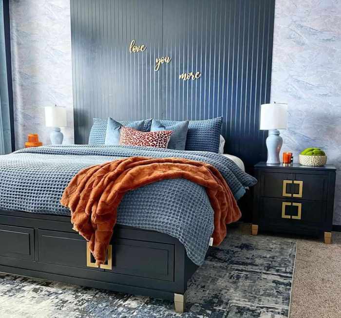 Navy blue bedroom decor ideas