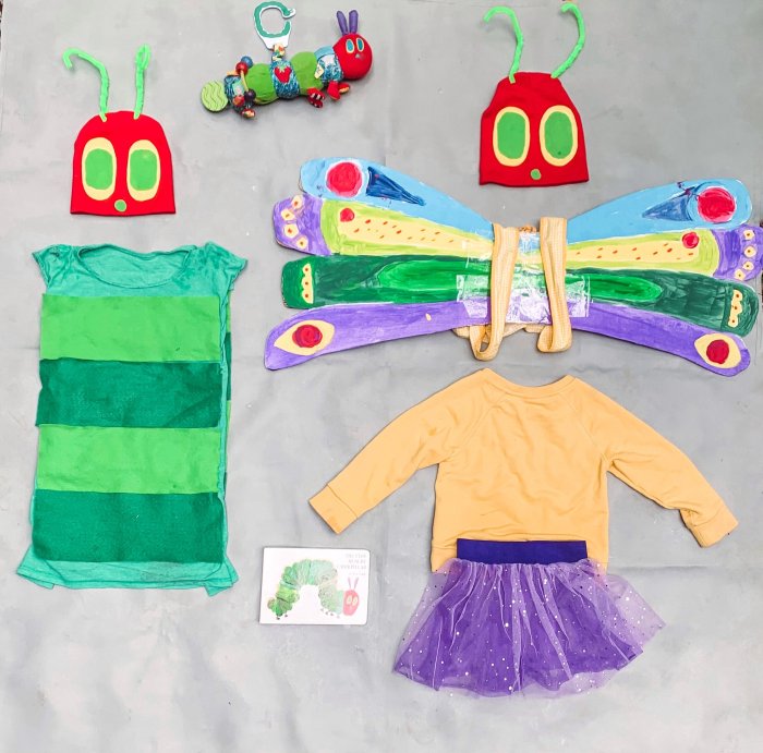 Last minute very hungry caterpillar costume diy